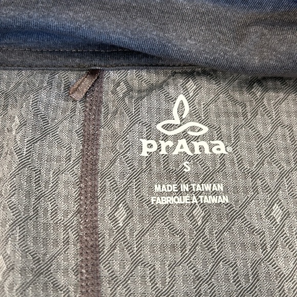 Prana Reeve Jacket Womens Small Silver Jacquard Stretch Yoga Hiking Running - Picture 12 of 17